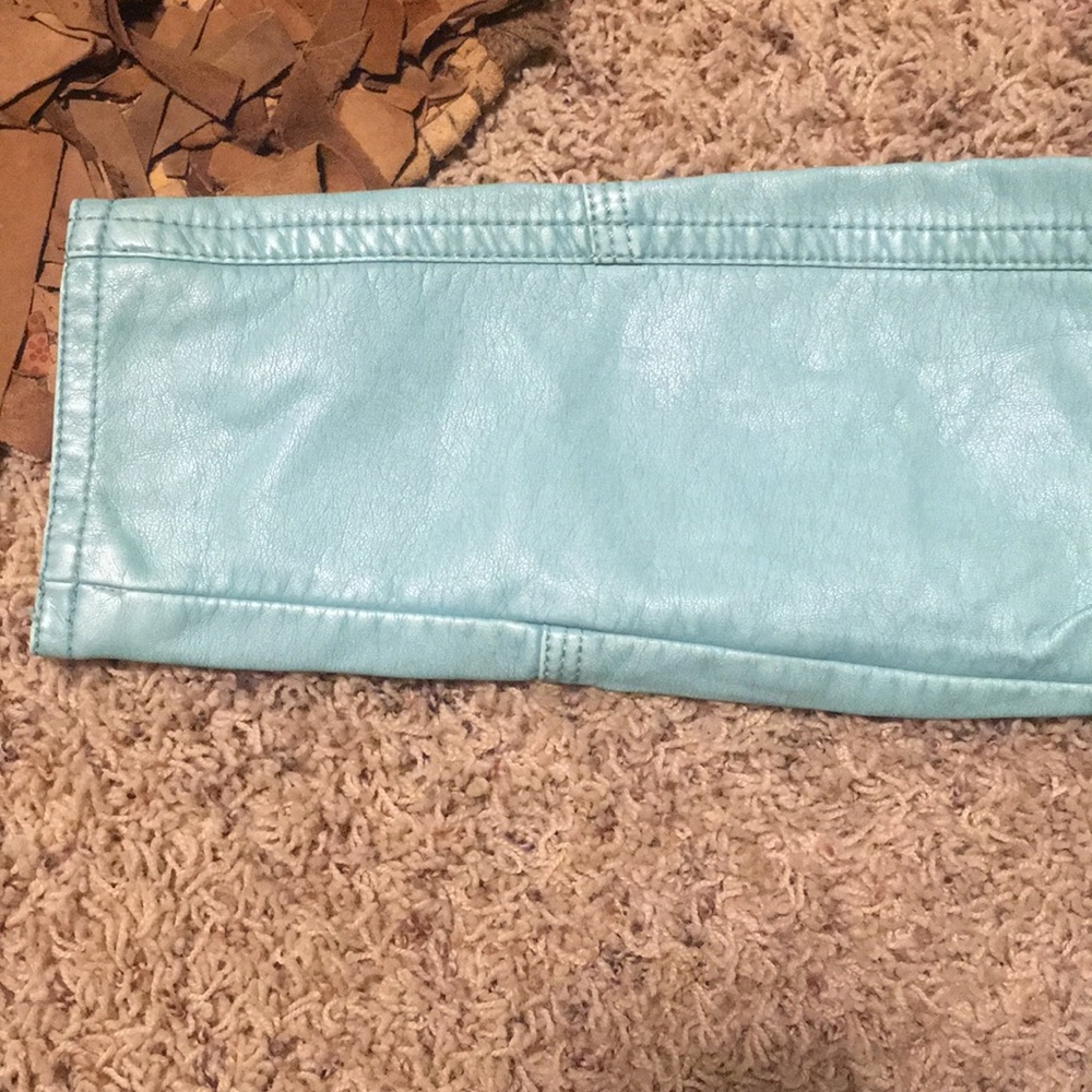 Light Blue Leather Jacket - Picture 3 of 5